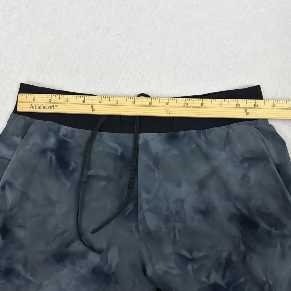 Lululemon T.H.E. Shorts Mens Medium Blue Diamond Dye Linerless 9 Inch Training